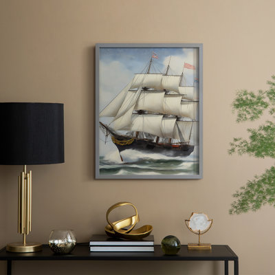 Reproduction encadrée NAUTICAL Series Lxxiii - bois massif