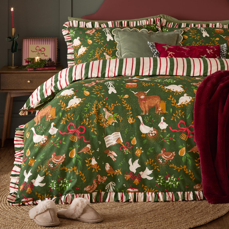 Twelve Days Striped Duvet Cover Set, Double Duvet Cover + 2 Standard Pillowcases