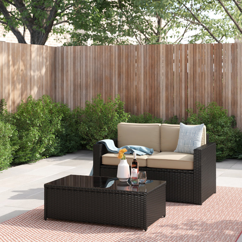 Arbedella 2 - Person Patio Conversation Set, Sand