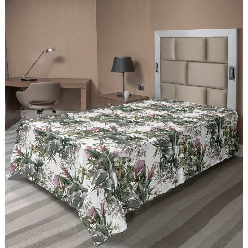 Drap-housse rétro Ambesonne, Drap plat pour lit simple