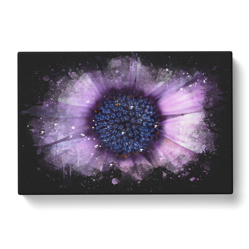 The Eye Of A Purple Flower - Wrapped Canvas Print, 40cm H x 60cm W x 3cm D