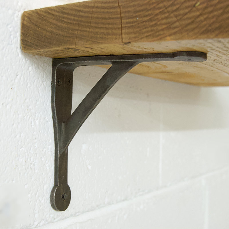 QuirkHub Antique Cast Iron Shelf Bracket, 10cm H x 3cm W x 10cm D