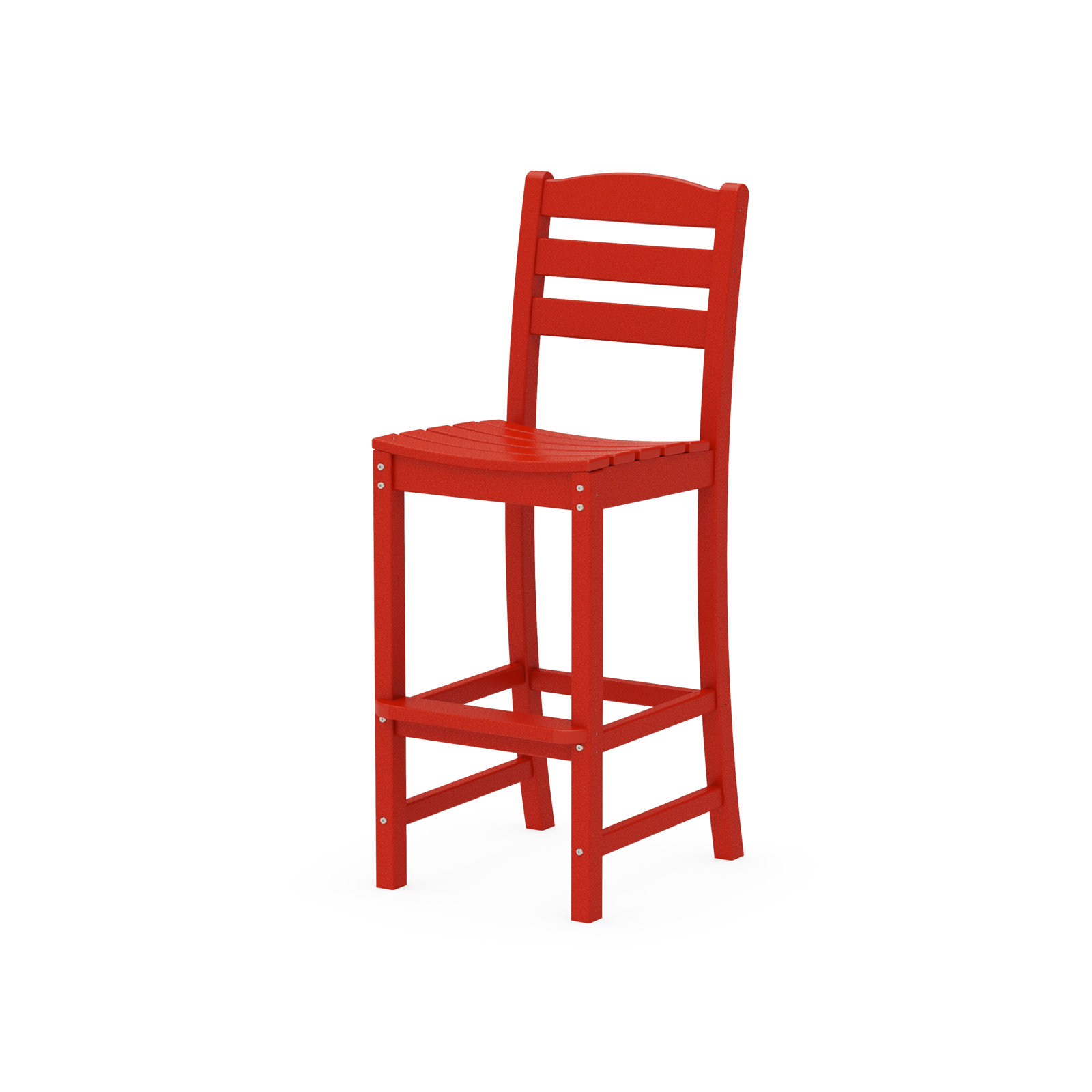POLYWOOD® La Casa Café Armless Patio Bar Stool, Sunset Red