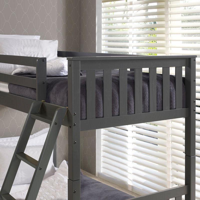 Austine Twin Over Twin Solid Wood Standard Bunk Bed by Harriet Bee, Dark Cappuccino