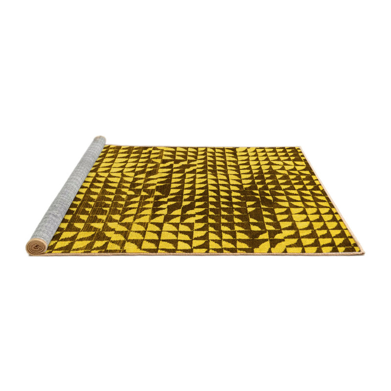 Washable Abstract Indoor Rug, Square 3'