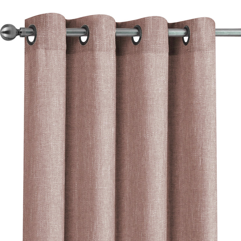 Halette Semi Sheer Curtain Pair, Coral