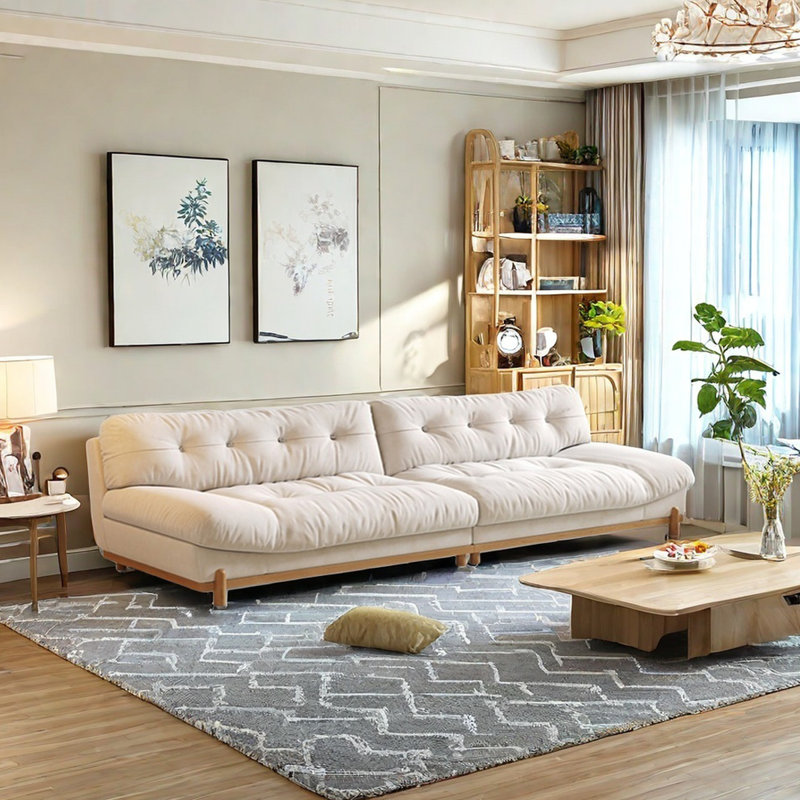 Canapé moderne en flanelle, H 34,64 po x l 133,85 po x P 37,79 po, 5