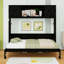 Lit escamotable double en bois avec armoires et lattes