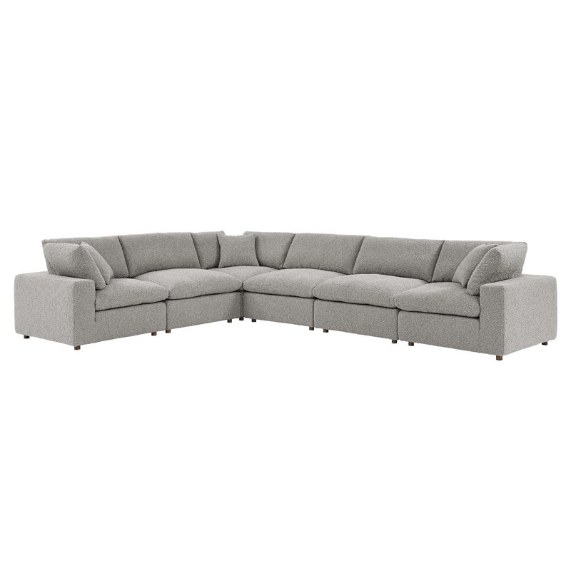Canapé modulaire en tissu 6 pièces Commix, Gris clair