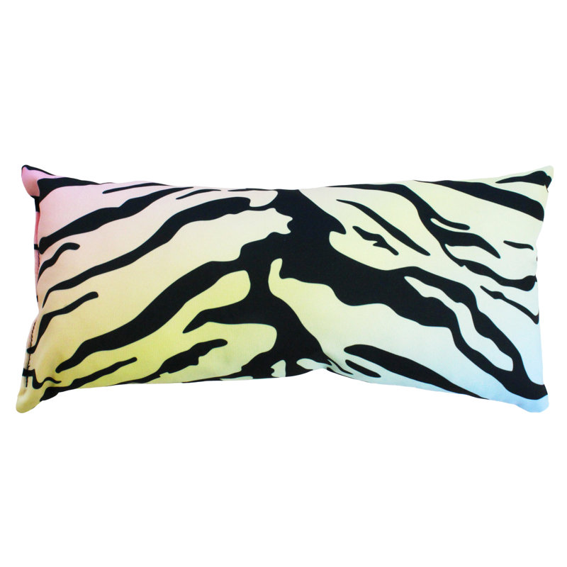 Animal Print Reversible Throw Pillow, Pastel Gradient