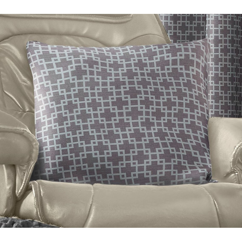 Esa Geometric Square Throw Pillow Cover, Grey