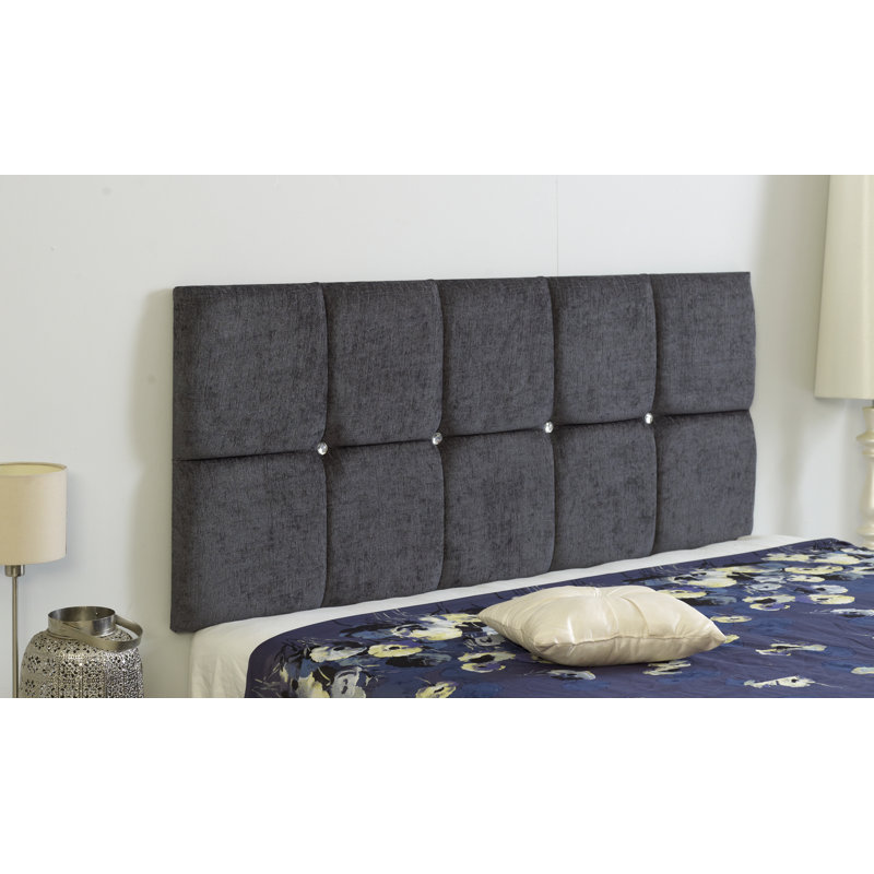 Bria Upholstered Headboard, Charcoal, Kingsize (5')