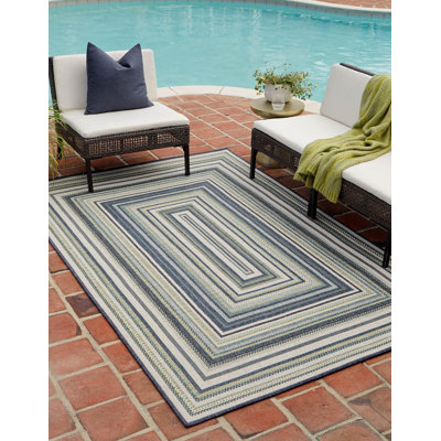 Tavion Geometric Blue/Gray/Green Indoor / Outdoor Area Rug