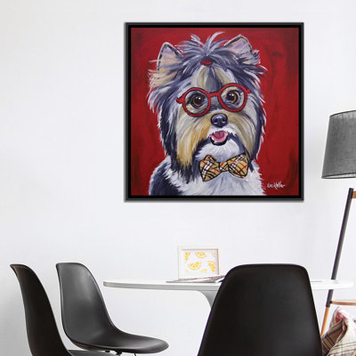 «Yorkie Glasses and Bowtie» par Hippie Hound Studios, reproduction sur toile tendue