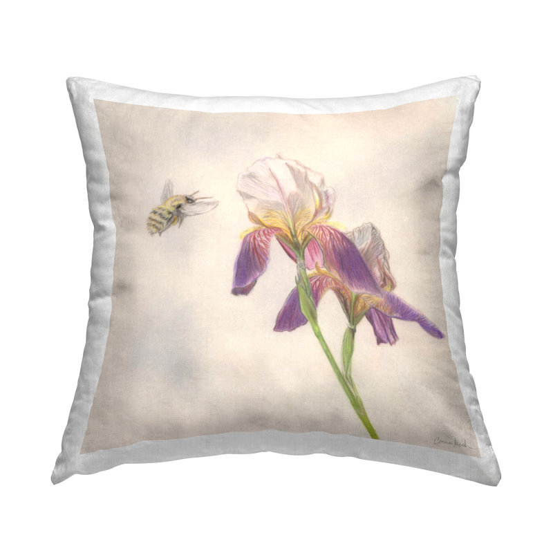 Design de coussin décoratif imprimé abeilles printanières par Connie Resch