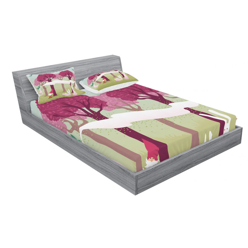 Gnome Microfiber Sheet Set, Full Sheet Set with Fitted Sheet