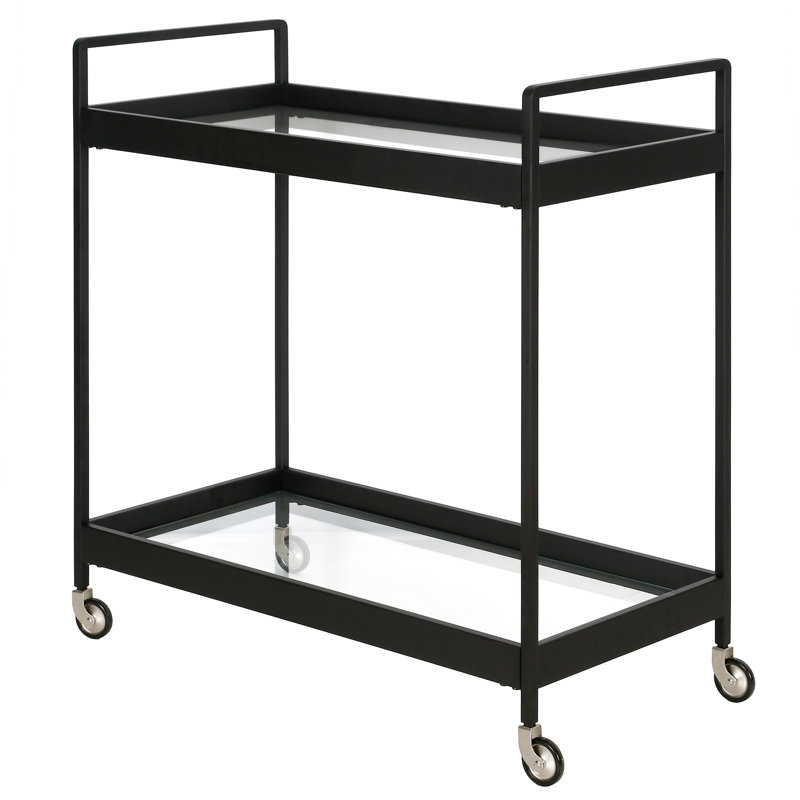 Metal Bar Cart, Blackened Bronze