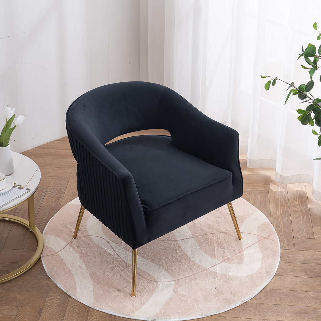 Chynna Velvet Armchair Everly Quinn