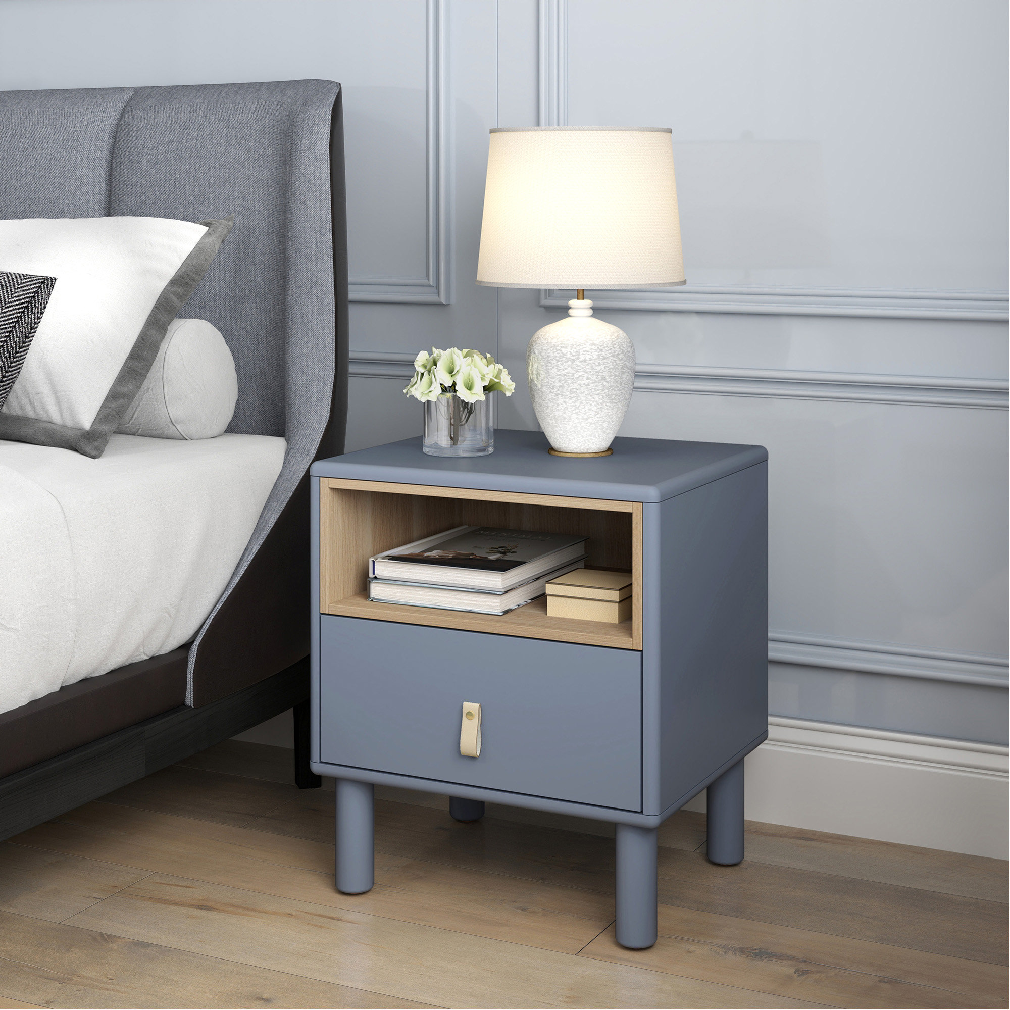 Ebern Designs Single Drawer Bedside Table Modern Style Bedside Table