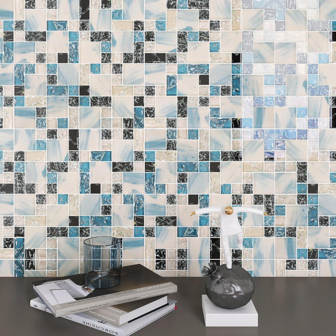 Crackle 1" x 2" Glass Versailles Mosaic Wall Tile Supreme Tile 