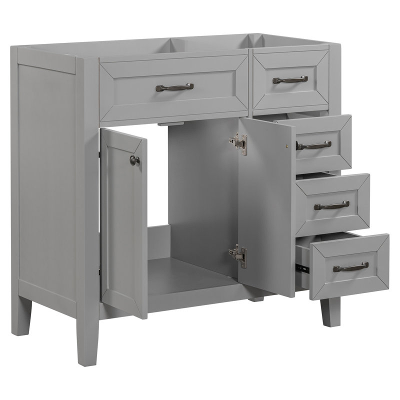 Meuble-lavabo 36 po sans lavabo, Gris, Noir