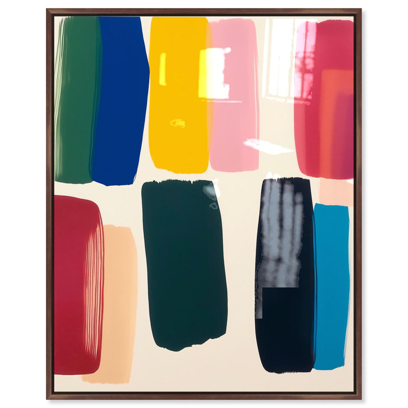 Oliver Gal CaliSunset II Abstract - Hand-Applied Glass Coat Framed Canvas Art, Brown, 30" H x 24" W