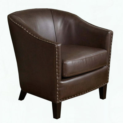 Brown Bonded Leather Club Chair