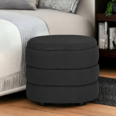 Soft Velvet Round or Oval Ottoman Storage Vanity Chair