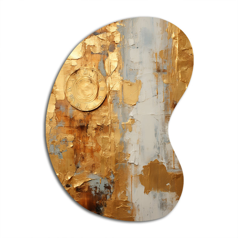 Rétro or ensemble I - forme abstraite de la flèche - art mural asymétrique en métal, H 31 po x l 22 po