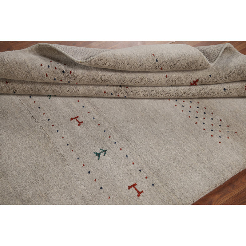Handmade Wool Gabbeh Indian Area Rug 5x8
