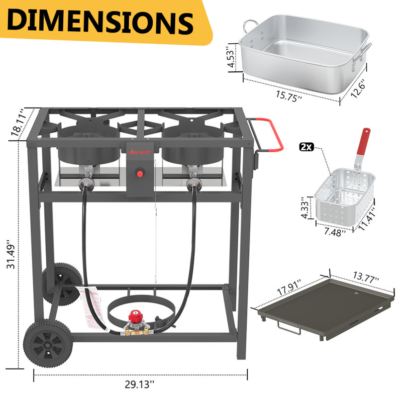 Double Burner Deep Fryer &  Griddle Combo