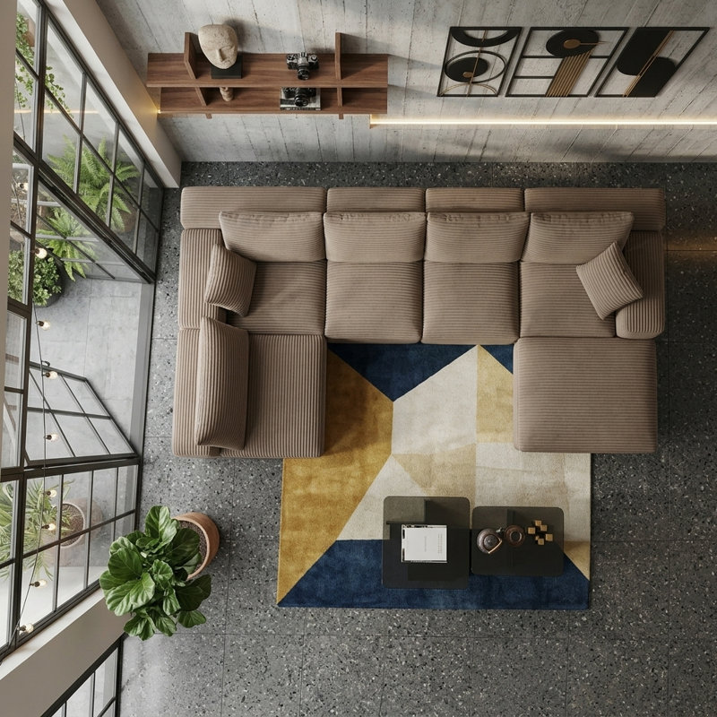 Canapé modulaire 135,4 po Cloud Couch, Camel