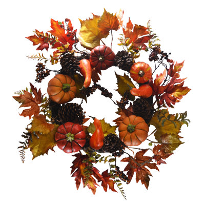 24" Pumpkin Wreath