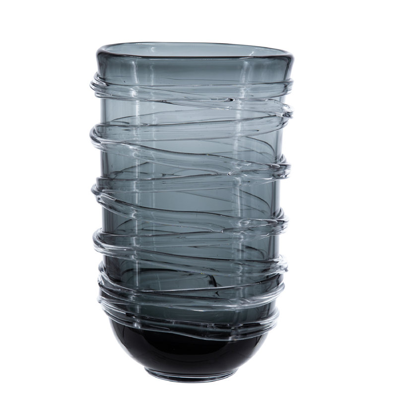 Abels Handmade Glass Table Vase, 11.8" H x 7.5" W x 5.9" D