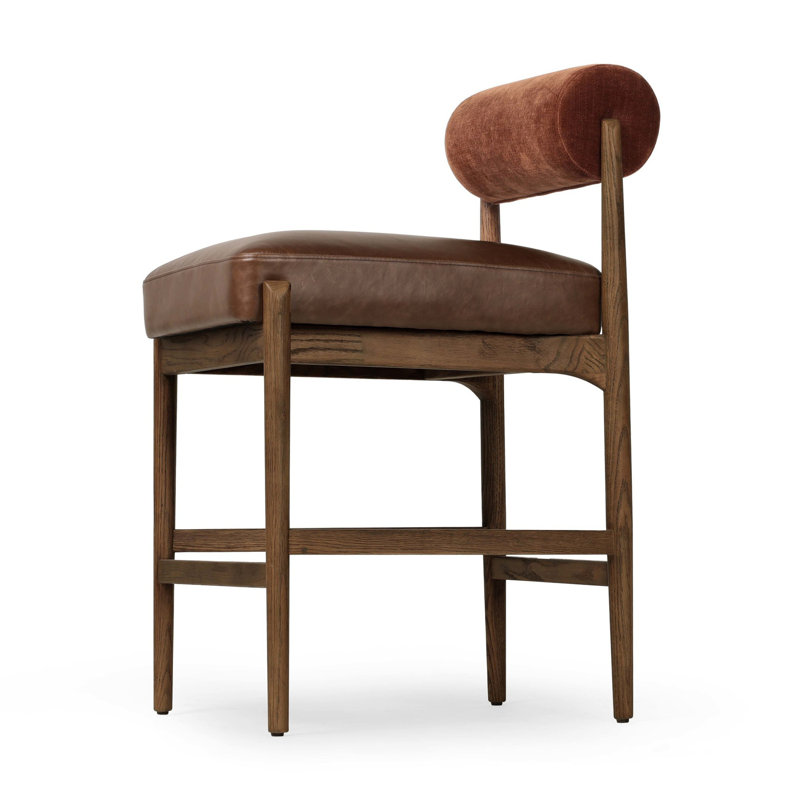 Jazelle Stool, Altair Sienna/Leather, Counter Stool (27" Seat Height)