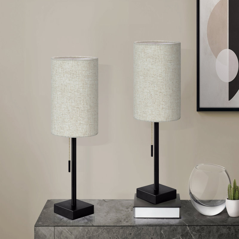 Éclairage, ensemble de 2, H 17 po, lampe de table, port USB inclus