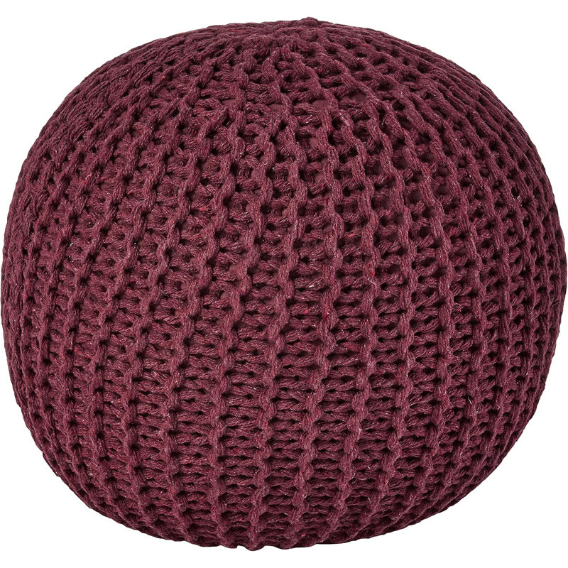Pouf rond 18 po Bramble, Rouge