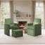 Fauteuil demi-tonneau rembourré avec repose-pieds-106359935