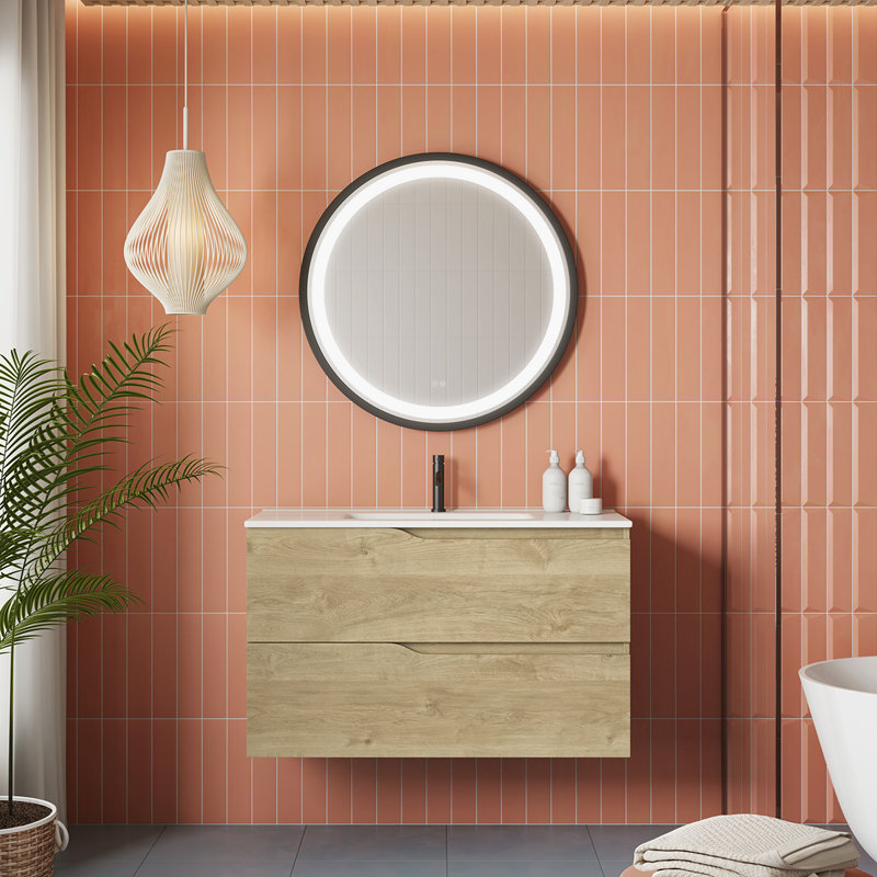 Menta 40'' W Single Vanity, Natural Oak