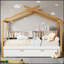 Lit en bois avec structure en bois de couleur originale, lit gigogne et bibliothèque pour chambre d'enfant-1707174702