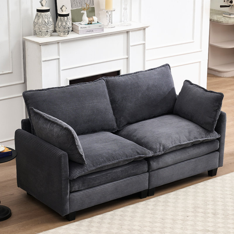 Canapé en velours Comfy 2, Gris foncé
