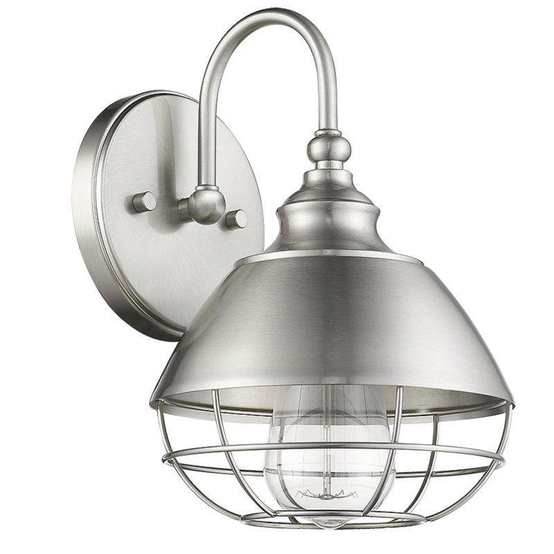 Applique murale à bras 1 lumière Medici, Nickel satiné
