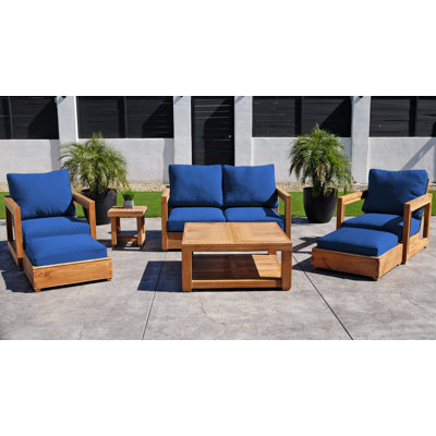 Ensemble de conversation Stilijan en teck avec coussins Sunbrella®