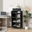 47.6" Tall Metal Storage Cabinet With Glass Doors & Flip-Top