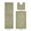 Ensemble de tapis de bain réversible 100% coton 2370 g / m² Merkel - ultra doux, très absorbant, lavable à la machine, certifié OEKO-TEX, idéal pour la douche, la baignoire, le meuble-lavabo et la toilette, sauge-1613030079-1613030065