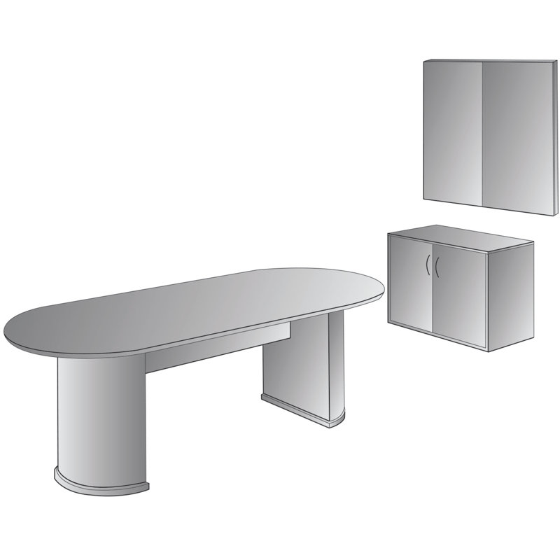 Table de conférence Jusino Racetrack, l 168 po