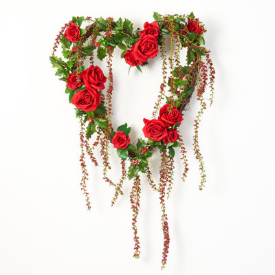 Handcrafted Faux Rose 21'' Wreath