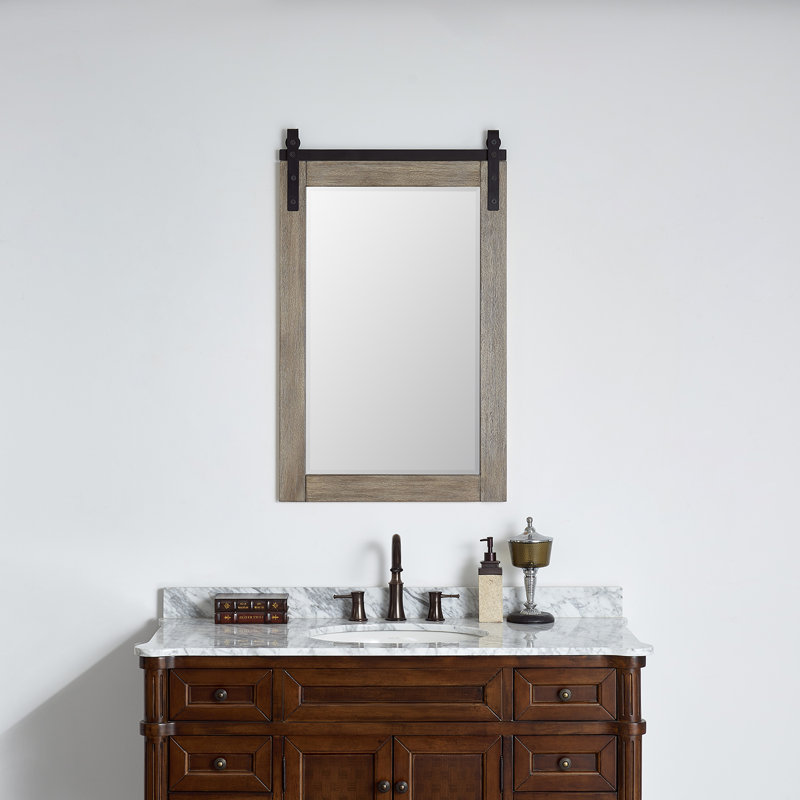 Karamfila Flat Wall Mirror, 39.4" x 24", Classical Gray