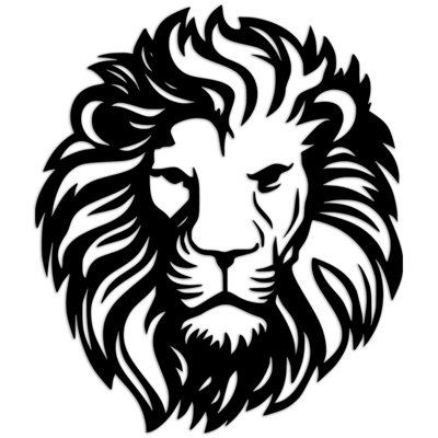 Décoration murale abstraite lion abstrait - bouleau baltique naturel