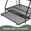 Lit simple sur lit double avec structure en acier robuste, lit superposé avec lit gigogne simple-957732908